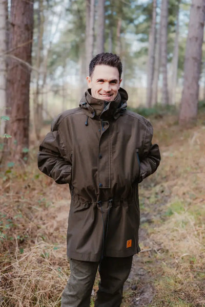 Olive green hooded parka from the New Forest Country Sport Smock collection