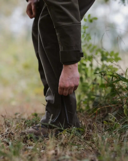 Dark green waterproof New Forest Country Sport Trousers with zippered leg openings