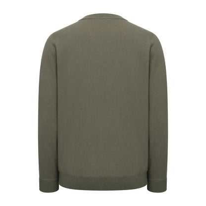 Olive green long-sleeved sweater, perfect for layering as a Forest Crew Neck Jumper