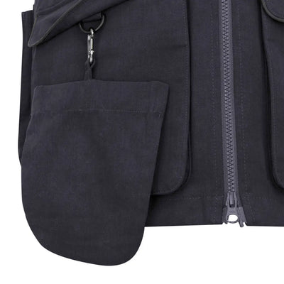 Black New Forest Dog Training Vest II with utility pockets and zipper