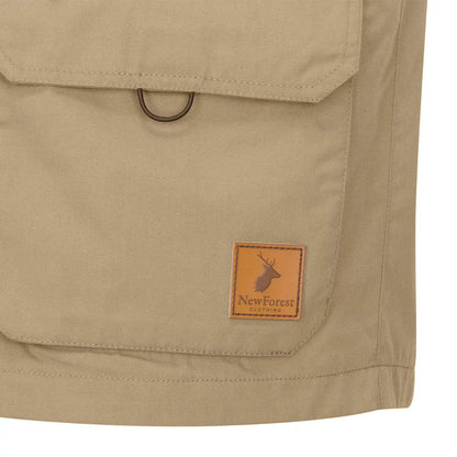 Khaki pocket with metal loop on the New Forest Explorer Gilet for outdoor adventures