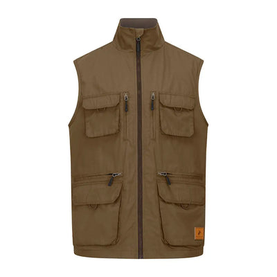 Olive green utility vest from New Forest Explorer Gilet, perfect for outdoor adventures