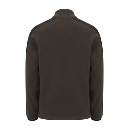 Dark brown Forest Fallow fleece jacket with high collar and zipper closure