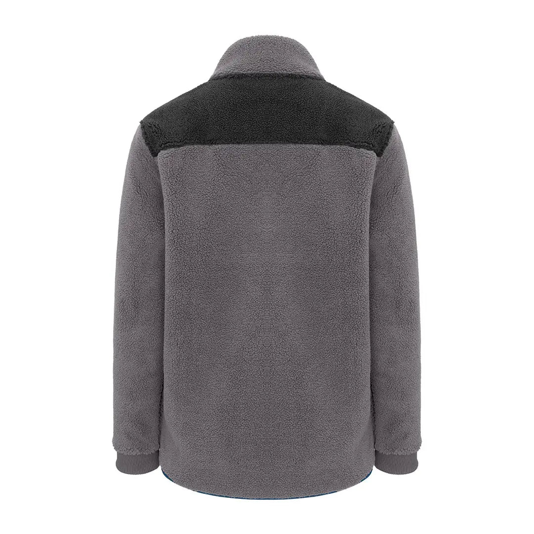 Gray Fibre Pile Fleece Jacket with Black Yoke from New Forest for cozy style