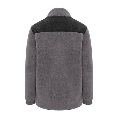 Gray Fibre Pile Fleece Jacket with Black Yoke from New Forest for cozy style