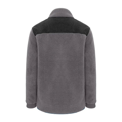 Gray Fibre Pile Fleece Jacket with Black Yoke from New Forest for cozy style