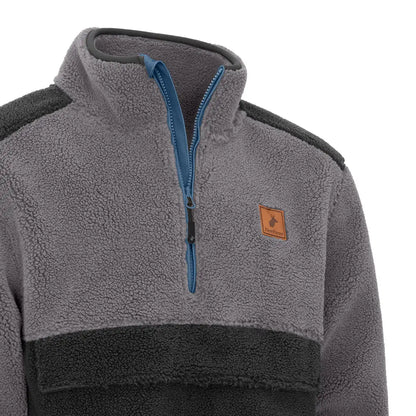 Gray and black fibre pile fleece pullover from New Forest Fox for cozy comfort
