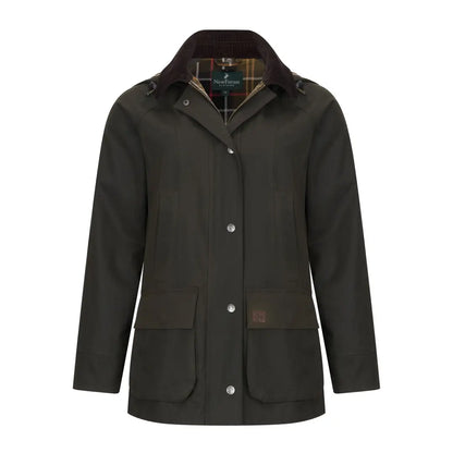 Olive green Forest Freya Ladies Wax Jacket perfect for stylish outdoor adventures