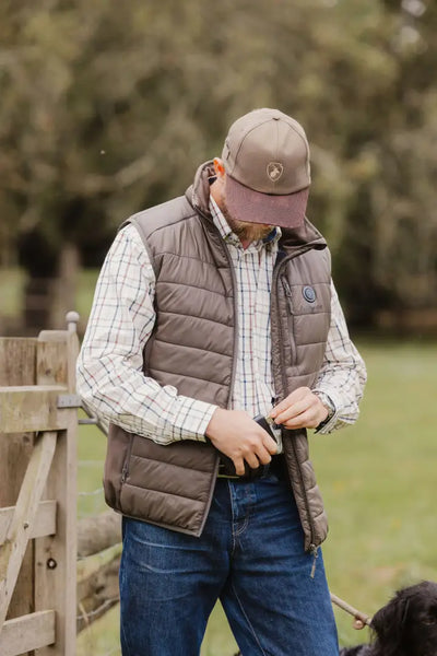 Brown quilted vest from New Forest Heated Gilet for cozy warmth and style