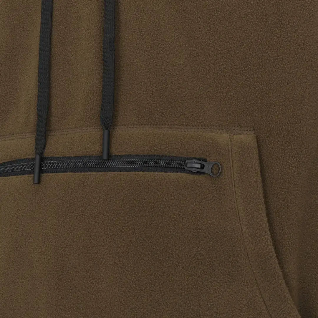 Brown fleece forest heathland hoodie with zippered pocket, perfect heathland hoodie style