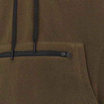 Brown fleece forest heathland hoodie with zippered pocket, perfect heathland hoodie style