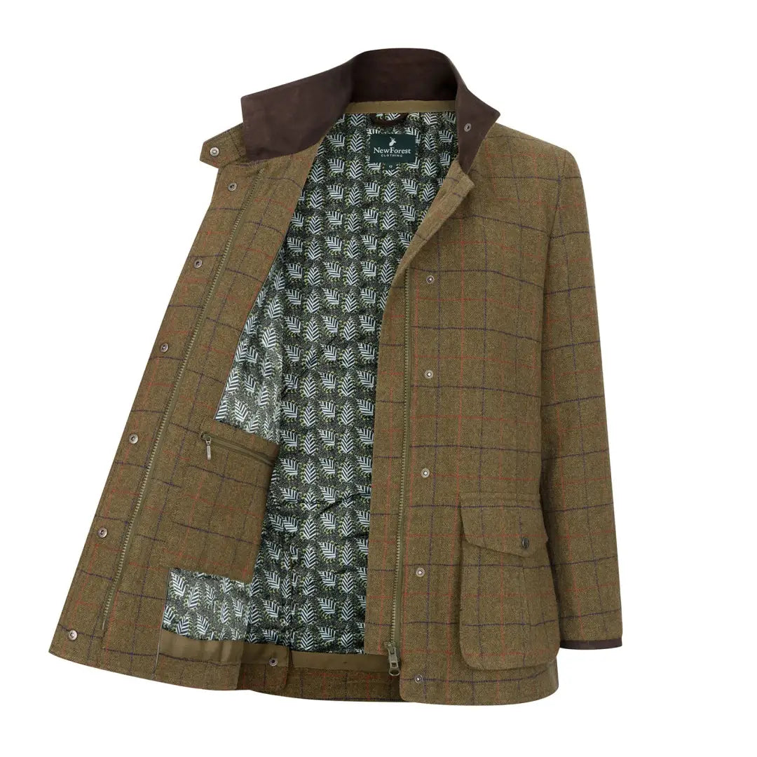 Open brown tweed field coat for super stylish ladies from New Forest Jessica Tweed