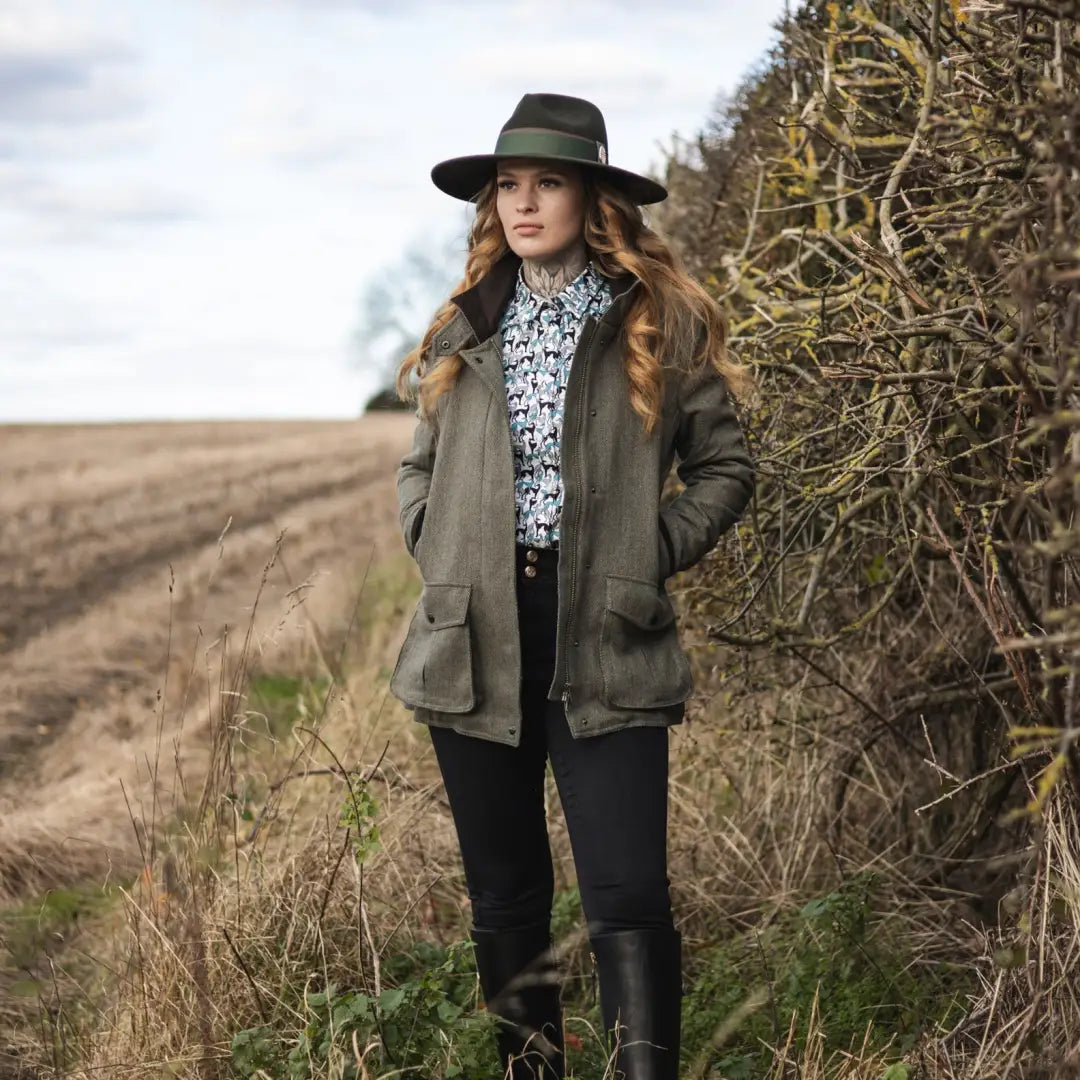Ladies tweed field coat hot sale