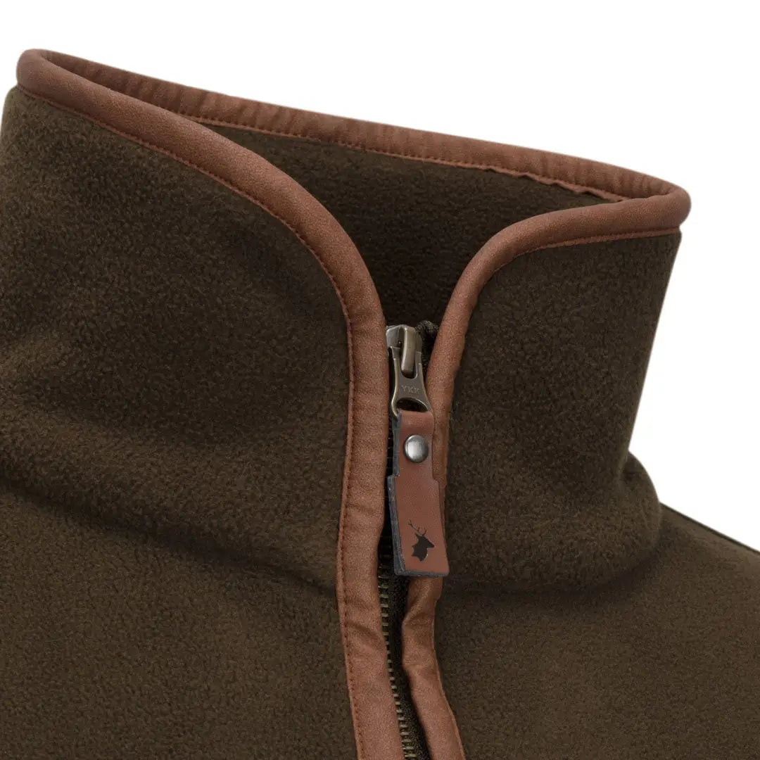 Brown collar of New Forest Knightwood Full Zip Fleece, perfect for country clothing vibes