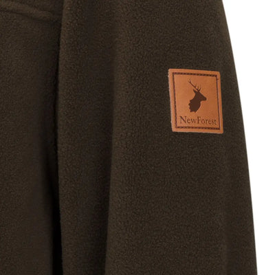 Brown fleece jacket with a deer logo from New Forest Knightwood zip fleece collection
