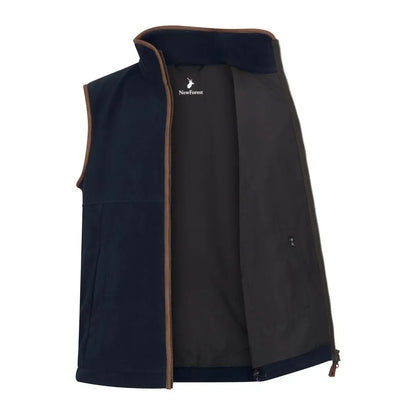 Open navy blue forest knightwood fleece gilet from the New Forest Knightwood collection