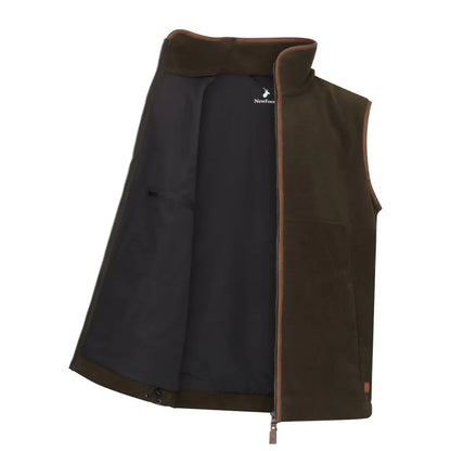 Open brown and black Forest Knightwood fleece gilet from the Knightwood Gilet collection