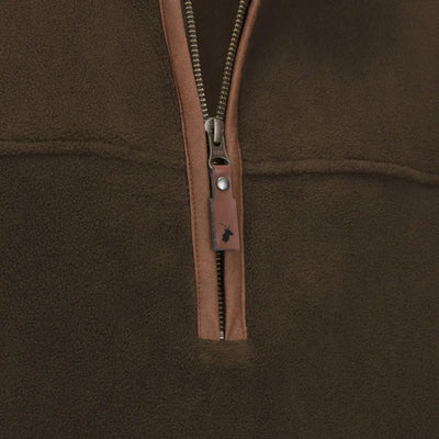 Brown fleece pullover with zipper from the Forest Knightwood Quarter Zip collection