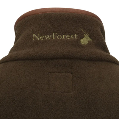 Back view of the New Forest Knightwood Quarter Zip Fleece in brown color