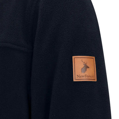 Black fleece jacket featuring logo, perfect for casual wear, Knightwood Quarter Zip