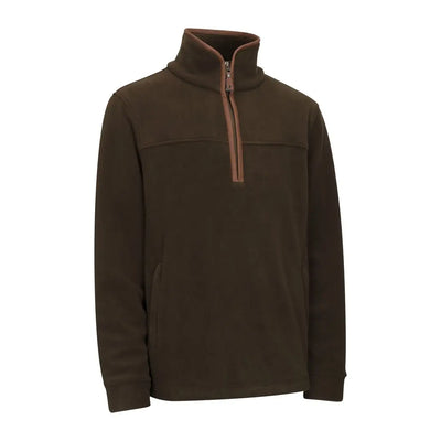 Brown fleece pullover with quarter-zip from New Forest Knightwood collection