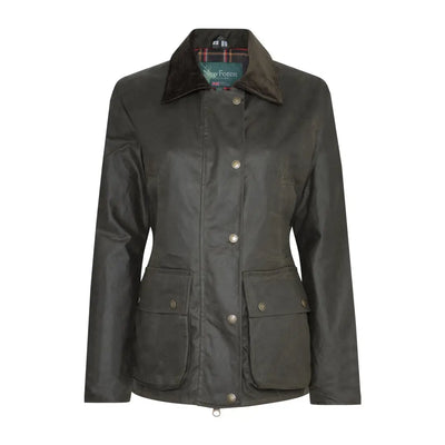 Dark green Antique Wax Jacket with snap buttons and multiple pockets for a stylish look