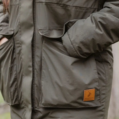 Olive green waterproof parka from the New Forest Ladies Arctic collection