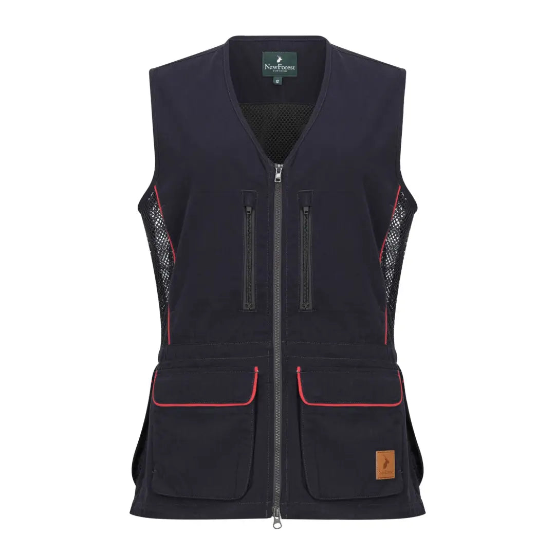 Navy blue New Forest Ladies Dog Training Vest with Red Trim for comfortable training
