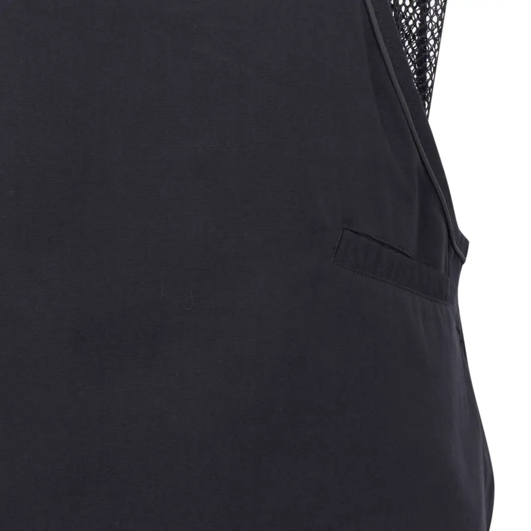 Black sleeveless dog training vest with textured fabric and mesh shoulders