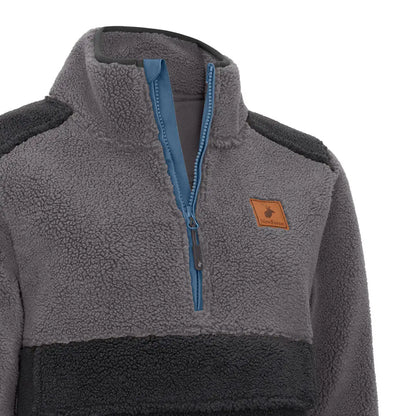 Gray and black fleece pullover from New Forest made with warm fox fibre pile