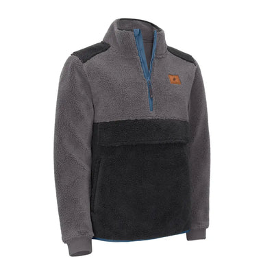 Gray and black fleece pullover from New Forest, perfect fox fibre pile fleece for cozy style