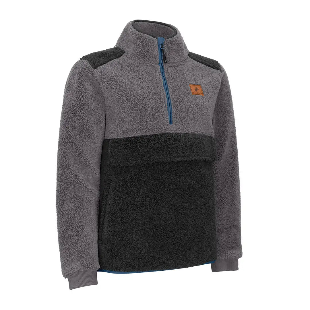 Gray and black fleece pullover in New Forest Ladies Fox Fibre Pile Fleece style