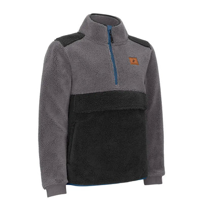 Gray and black fleece pullover in New Forest Ladies Fox Fibre Pile Fleece style