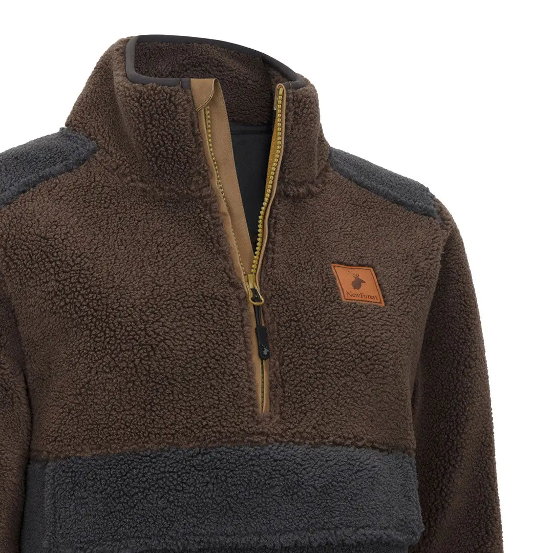 Cozy Brown and Gray New Forest Ladies Fox Fibre Pile Fleece for chilly days