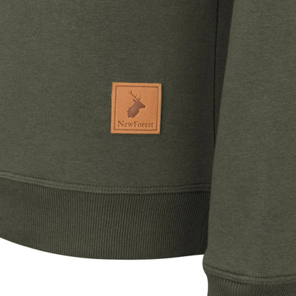 Green sweatshirt featuring logo patch, perfect as a stylish Forest Harrier Hoodie