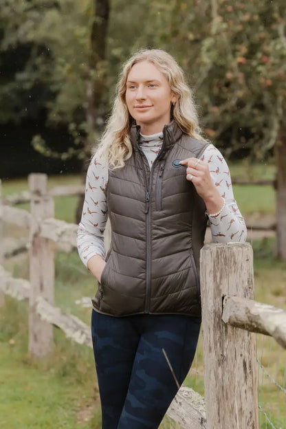 Stylish Woman’s Brown Puffer Vest from the New Forest Ladies Heated Gilet collection