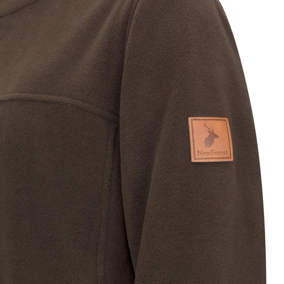 Brown New Forest quarter zip fleece with deer patch