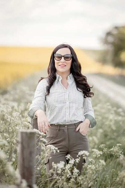 Woman in outdoor attire.