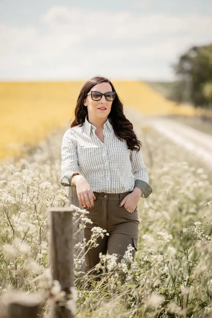 Woman in outdoor attire.