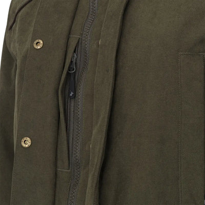 Olive green jacket detail from New Forest Ladies Robyn Jacket, perfect ladies robyn jacket style