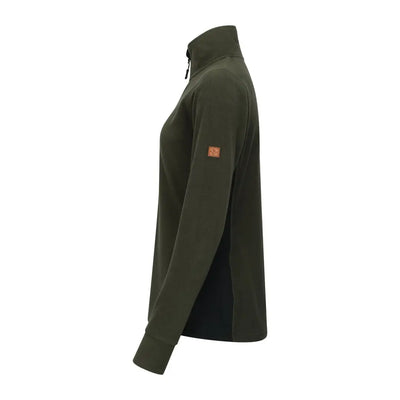 Olive green quarter-zip trail fleece jacket perfect for the New Forest adventures