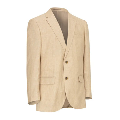 Beige New Forest Linen Blazer with two buttons and notched lapels for a stylish look