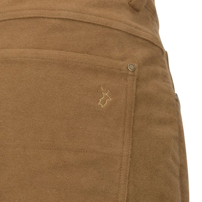 Brown suede Forest Moleskin Jeans with deer logo for a stylish look