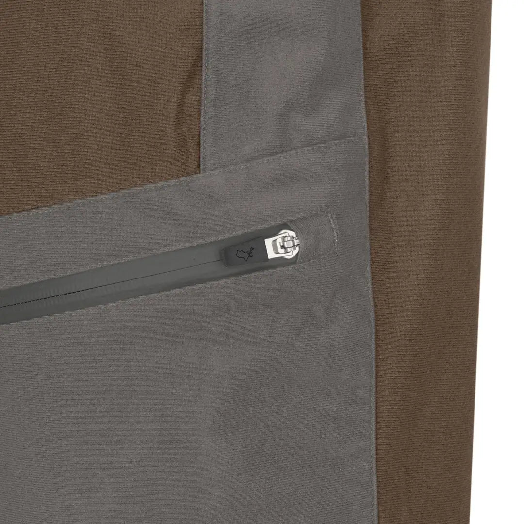 Brown and gray Forest Nightjar Trousers featuring a zippered pocket for utility