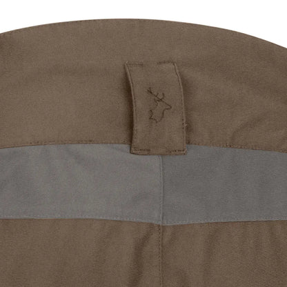 Tan fabric New Forest Nightjar Trousers with a stylish deer logo design