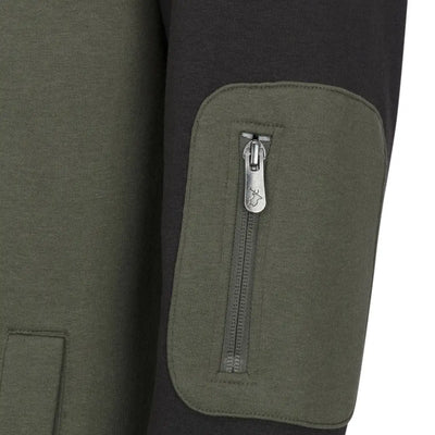 Olive green zippered pocket on the New Forest Osprey Quarter Zip Jumper