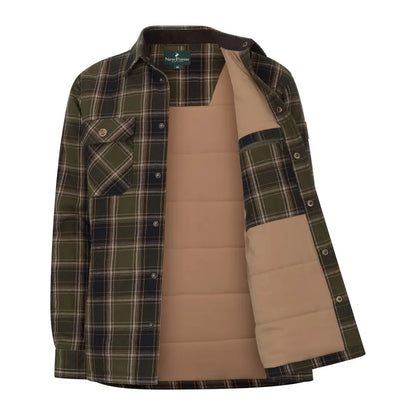 Open plaid shirt jacket from New Forest, perfect padded shirt for country clothing and hunting