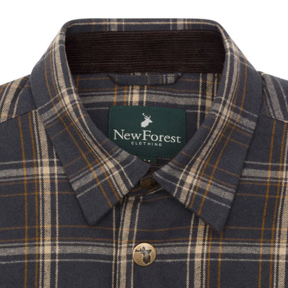 Plaid flannel New Forest Padded Shirt with corduroy collar, perfect for country clothing adventures