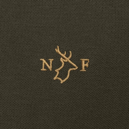 Embroidered deer head logo on a stylish New Forest Pique Polo Shirt