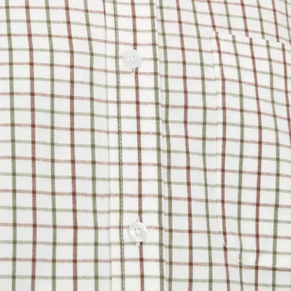 New Forest premium tattersall shirt with crisp white plaid in red and olive green